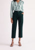 Paisie Pleated Corduroy Trousers in Dark Green